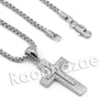 Lab diamond Micro Pave Double Jesus Cross Pendant w/ Miami Cuban Chain BR127 - Raonhazae