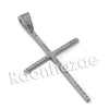 Lab diamond Micro Pave Super Thin Jesus Cross Pendant w/ Miami Cuban Chain BR128 - Raonhazae