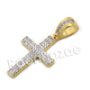 Lab diamond Micro Pave Mini Jesus Cross Pendant w/ Miami Cuban Chain BR130 - Raonhazae