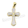 Lab diamond Micro Pave Classic Jesus Cross Pendant w/ Miami Cuban Chain BR131 - Raonhazae