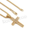 Lab diamond Micro Pave Dope Jesus Cross Pendant w/ Miami Cuban Chain BR132 - Raonhazae