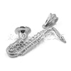 Stainless Steel Silver Saxophone Pendant w/Cuban Chain - Raonhazae