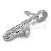 Stainless Steel Silver Saxophone Pendant w/Cuban Chain - Raonhazae