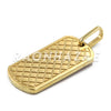 Stainless Steel Gold American Flag Dog Tag Pendant w/Cuban Chain - Raonhazae