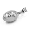 Stainless Steel Silver Football Ball Pendant w/Cuban Chain - Raonhazae
