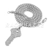 Stainless Steel Silver Key Pendant w/Cuban Chain - Raonhazae