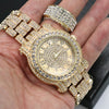 HIP HOP RAONHAZAE LIL G GOLD FINISHED LAB DIAMOND WATCH & RING SET. - Raonhazae