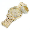 HIP HOP RAONHAZAE LIL G GOLD FINISHED LAB DIAMOND WATCH & RING SET. - Raonhazae