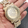 HIP HOP RAONHAZAE LIL G GOLD FINISHED LAB DIAMOND WATCH & RING SET. - Raonhazae