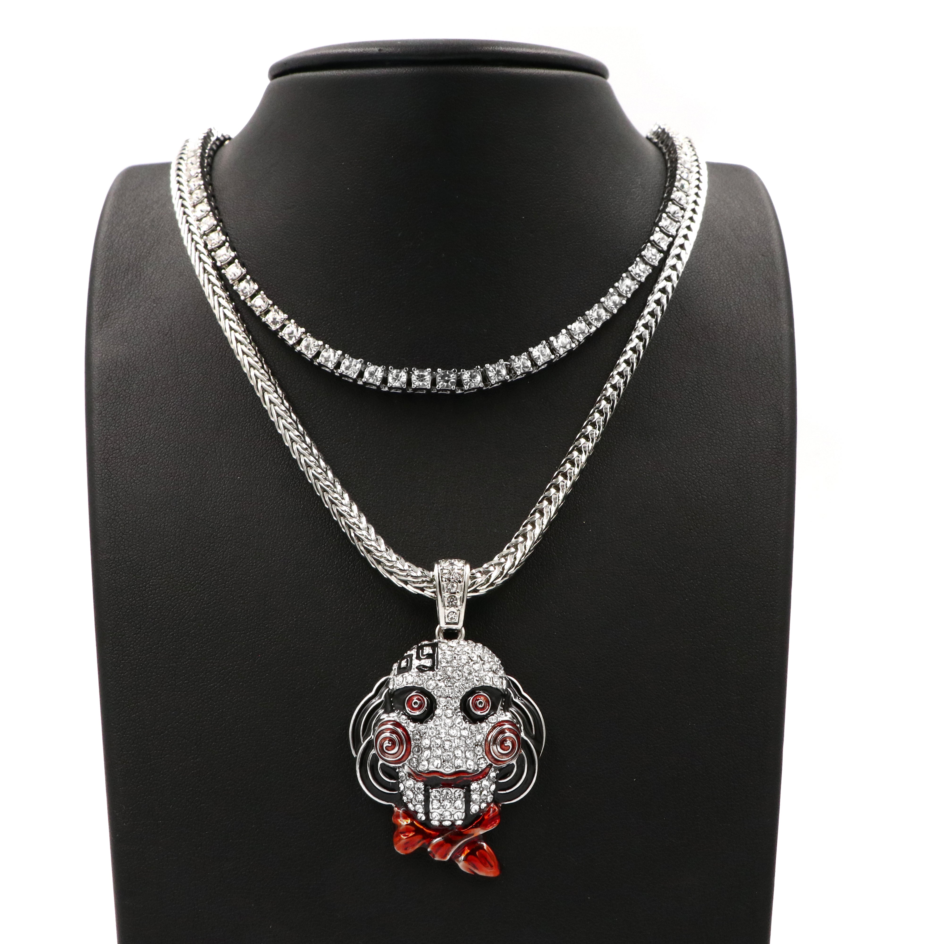 threetimes☆tht ♥ pendant tee Hip Hop Tekashi69 Pendant W/ Franco & Tennis Choker Chain