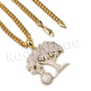 14K PT Gold MONEY TREE Pendant W/5mm 24" 30" Cuban Chain - Raonhazae