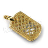 14K PT Gold BIG DIAMOND DOGTAG Pendant W/5mm 24" 30" Cuban Chain - Raonhazae