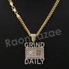 14K PT Gold GRIND DAILY Pendant W/5mm 24" 30" Cuban Chain - Raonhazae