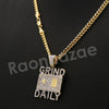 14K PT Gold GRIND DAILY Pendant W/5mm 24" 30" Cuban Chain - Raonhazae