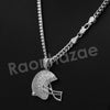 14K PT Gold FOOT BALL HELMET Pendant W/5mm 24" 30" Cuban Chain - Raonhazae