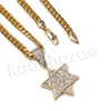 14K PT Gold STAR OF DAVID Pendant W/5mm 24" 30" Cuban Chain - Raonhazae
