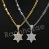 14K PT Gold STAR OF DAVID Pendant W/5mm 24" 30" Cuban Chain - Raonhazae