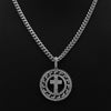 14K Pt Gold Medallion Cross Brass Pendant W/5mm 24" 30" Cuban Chain - Raonhazae