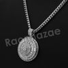 14K Pt Gold Round Spiral Disco Pendant W/5mm 24" 30" Cuban Chain - Raonhazae