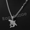 14K Pt Gold Round Shark Pendant W/5mm 24" 30" Cuban Chain - Raonhazae