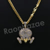 14K Pt Gold Round TOXIC GAS MASK Pendant W/5mm 24" 30" Cuban Chain - Raonhazae