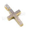 14K Pt Gold Round CLASSIC JESUS CROSS Pendant W/5mm 24" 30" Cuban Chain - Raonhazae