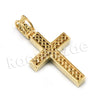 14K Pt Gold Round CLASSIC JESUS CROSS Pendant W/5mm 24" 30" Cuban Chain - Raonhazae