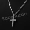 14K Pt Gold Round CLASSIC JESUS CROSS Pendant W/5mm 24" 30" Cuban Chain - Raonhazae