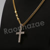 14K Pt Gold Round CLASSIC JESUS CROSS Pendant W/5mm 24" 30" Cuban Chain - Raonhazae