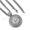 14K Pt Gold Round CLASSIC SPINNING DISCO DANCER Pendant W/5mm 24" 30" Cuban Chain - Raonhazae