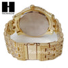 TECHNO KING ICED SET RAPPER 14K GOLD WATCH CUBAN BRACELET RING SET L17 - Raonhazae