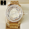 Men's Hip Hop 14K Gold PT Bling Lab Diamond Techno King Watch L1 - Raonhazae