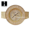 Men's Hip Hop 14K Gold PT Bling Lab Diamond Techno King Rapper Watch L4 - Raonhazae