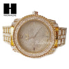 Men's Hip Hop 14K Gold PT Bling Lab Diamond Techno King Rapper Watch L5 - Raonhazae