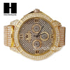 Men's Hip Hop 14K Gold PT Bling Lab Diamond Techno King Rapper Watch L7 - Raonhazae