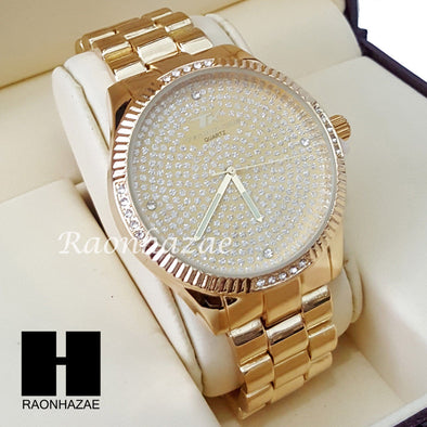 Men's Hip Hop 14K Gold PT Techno King Rapper Band Rapper Watch L8 - Raonhazae