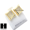 Sterling Silver .925 Lab Diamond 11mm Square Screw Back Earring SE002G - Raonhazae