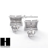 Sterling Silver .925 Lab Diamond 11mm Square Screw Back Earring SE002S - Raonhazae