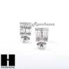 Sterling Silver .925 Lab Diamond 7mm Square Push Back Earring SE005S - Raonhazae