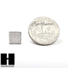 Sterling Silver .925 Lab Diamond 9mm Square Screw Back Earring SE006S - Raonhazae