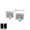 Sterling Silver .925 Lab Diamond 17mm Square Screw Back Earring SE009S - Raonhazae