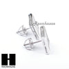 Sterling Silver .925 Lab Diamond 12mm Square Screw Back Earring SE014S - Raonhazae