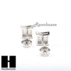 Sterling Silver .925 Lab Diamond 7mm Square Push Back Earring SE015G - Raonhazae