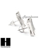 Sterling Silver .925 Lab Diamond 13mm Square Screw Back Earring SE016S - Raonhazae