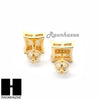 Sterling Silver .925 Lab Diamond 10mm Square Screw Back Earring SE017G - Raonhazae