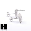 Sterling Silver .925 Lab Diamond 8mm Square Screw Back Earring SE018S - Raonhazae