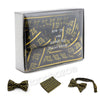 MENS MASONIC FREEMASON LODGE ATTIRE BOW TIE GOLD COMPASS HANKY SET W/ RING G1 - Raonhazae