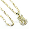 LARGE KING COBRA CHARM DIAMOND CUT 24" 30" 36" CUBAN CHAIN NECKLACE G76 - Raonhazae