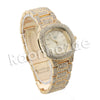 HIP HOP RAONHAZAE GOLD FINISHED LAB DIAMOND WATCH CUBAN CHAIN SET16 - Raonhazae