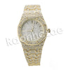 HIP HOP RAONHAZAE GOLD FINISHED LAB DIAMOND WATCH CUBAN CHAIN SET11 - Raonhazae